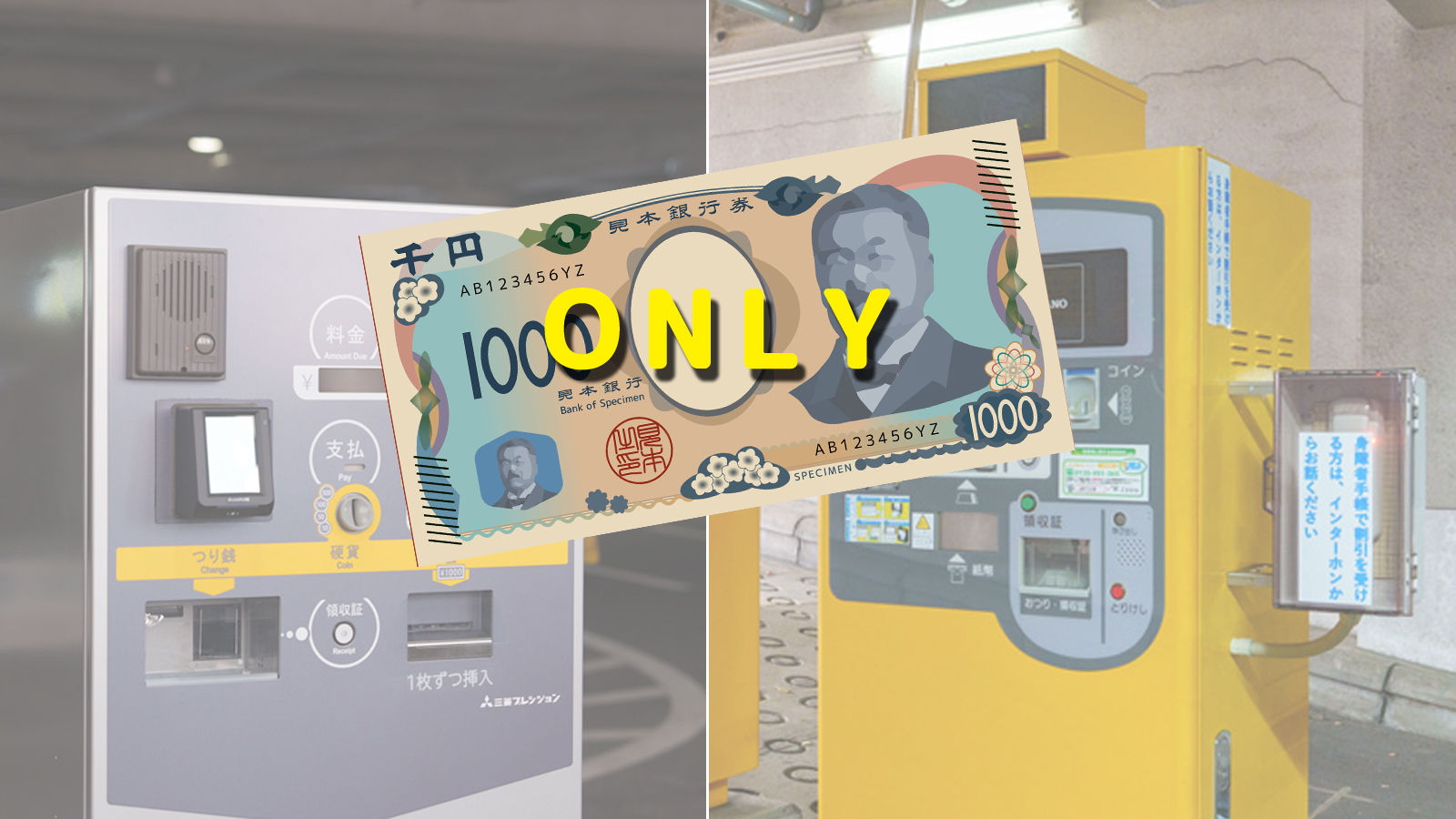 駐車場精算機は高額紙幣がご利用いただけません